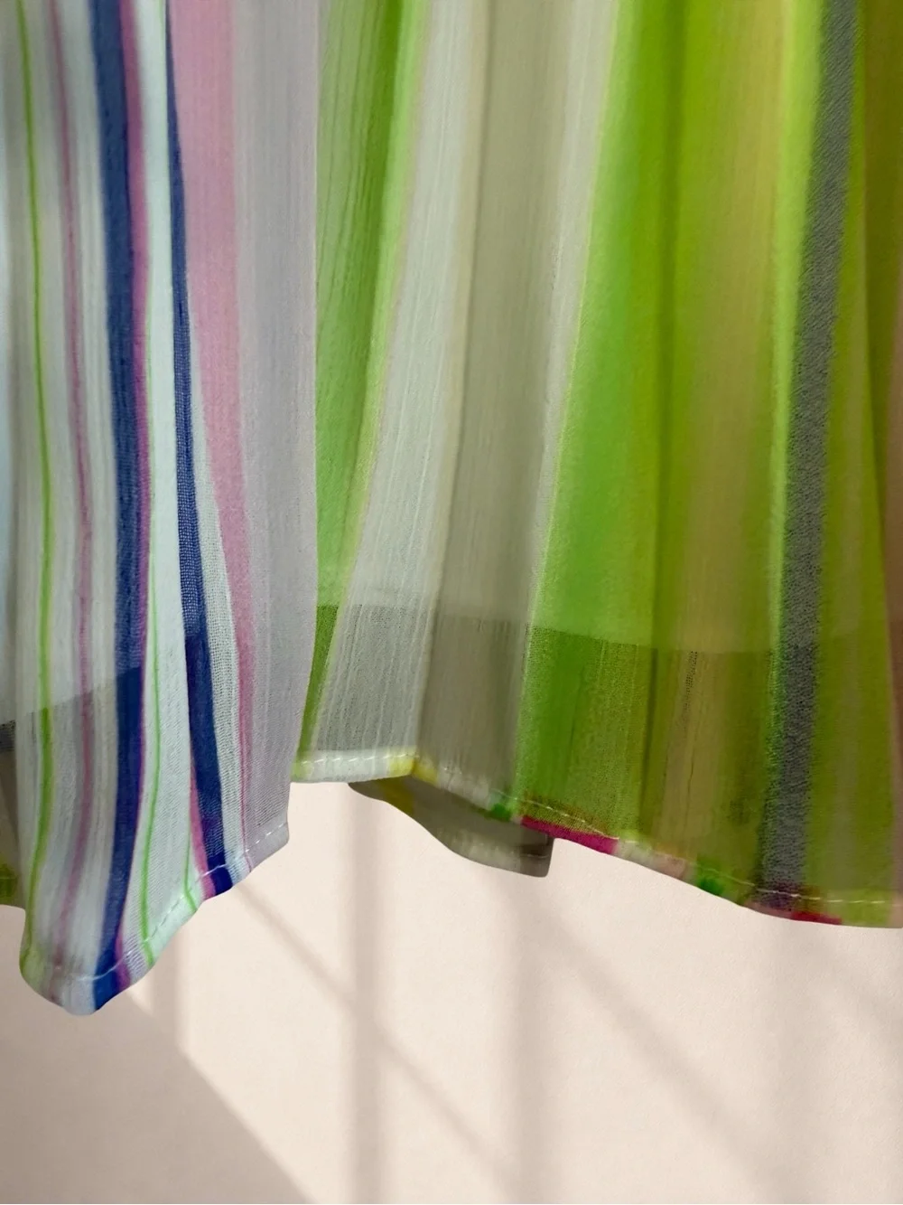 DKNY Scissor Pleated Pastel Stripe Midi Skirt L Y2K Resort Art Print